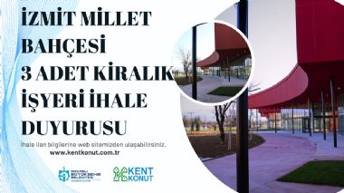 zmit Millet Bahesi 3 Adet Kiralk yeri hale Duyurusu